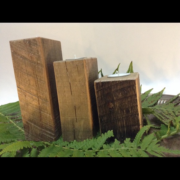 Reclaimed Barnwood Candle Holders. Winter sale! - Picture 6 of 8